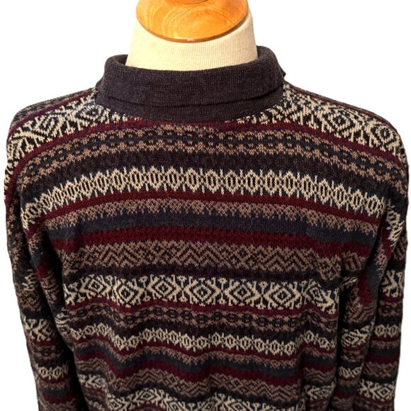 Cambridge Classics Sweater Mens Grandpa Knit Large Long Sleeve Fair Isle Y2K Vnt - Picture 5 of 8